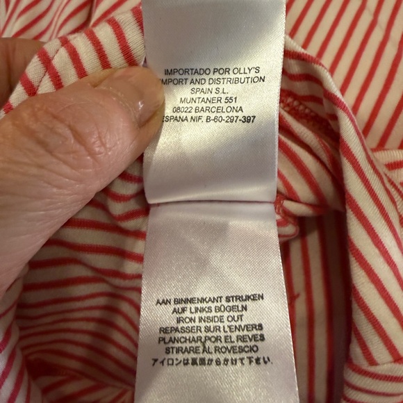 Oilily Red and White Striped Flowy Skirt with Large Rosette Sz M - Picture 9 of 11